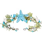 KorViSHOW Merrmaid Starfish Flower Headband Boho Seashell Crown Headpiece Sea Star Sea Shell Pearl Beach Hair Accessories