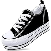 REFRASE LIFE Womens Platform Sneakers with Wedge 3 Inches Height Boost Hidden Heel Shoes, Casual Height Increase Walking Fashion Shoes for Women and Girls