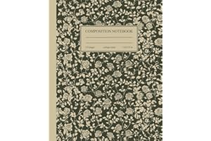 Composition Notebook College Ruled: Vintage Cream Climbing Roses Botanical Illustration | Floral Aesthetic Journal for Colleg