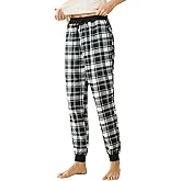 Latuza Women's Cotton Flannel Plaid Pajama Jogger Pants