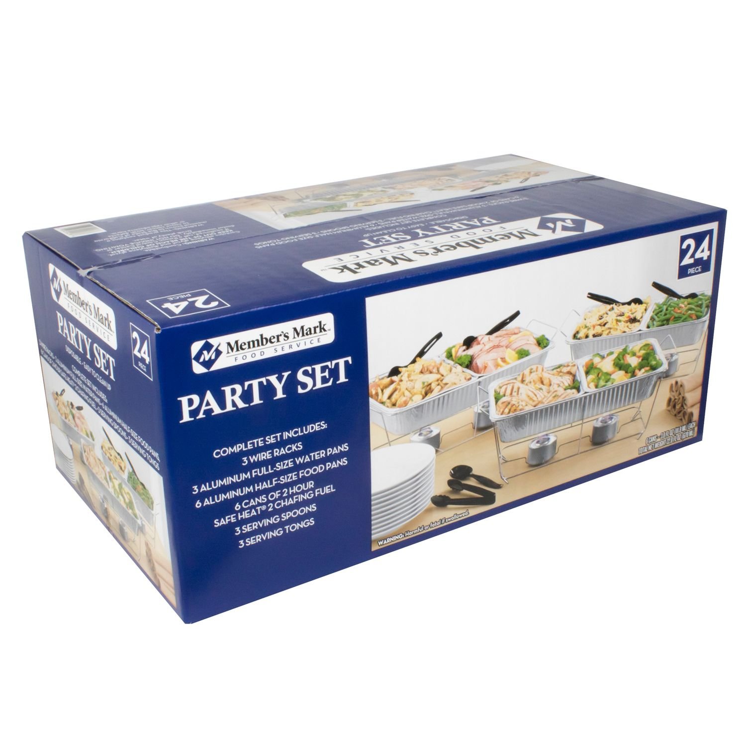Daily Chef Party Set w Safe Heat 2 Chafing Fuel 24pc.