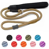 Strong Slip Rope Dog Training Leash - 4ft Heavy Duty Nylon, Padded Handle, For Medium/Large Dogs (Khaki, 1/2 Inch) - View #13