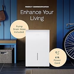 hOmeLabs 50 Pint Wi-Fi Dehumidifier with Pump for