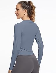 GGOV Womens Long Sleeve Crop Workout Tops Yoga