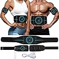 Abs Stimulator, Abdomen Exerciser, Abs Machine for Abdomen/Arm/Leg, ABS Workout Equipment for Muscle Growth with 8 EMS Modes, 39 Levels of Intensity Black Set of 3