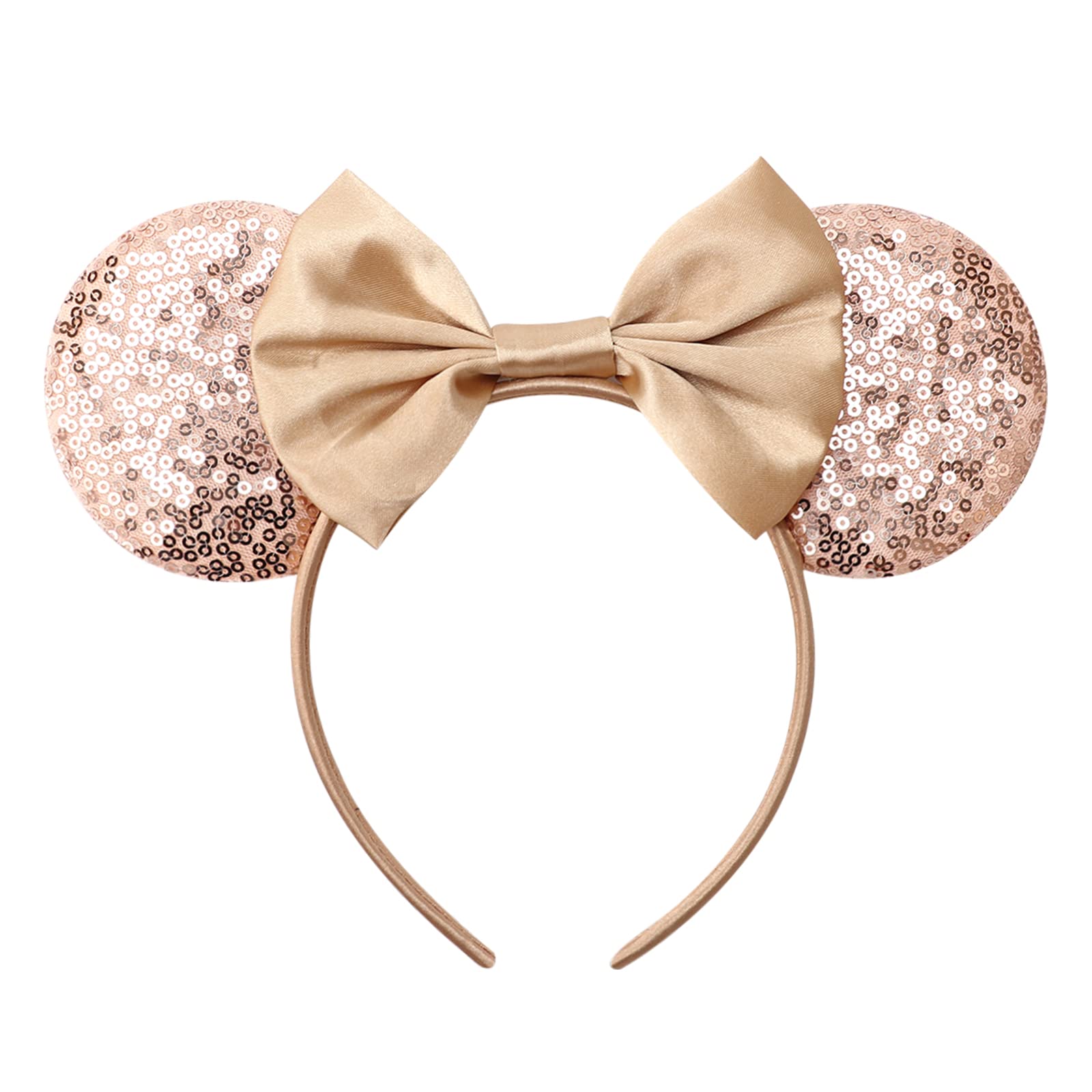 Photo 1 of AQOKKA Mouse Ears Headbands with Bow Minnie Ears Cosplay Costume Hair Accessories for Women Girls Birthday Party Decoration