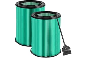 Gazeer 2-Pack VF6000 Filter for Ridgid Shop Vac,Compatible with Ridgid 5-20 Gallon Wet/Dry Vacuums,5-Layer Pleated Paper Vacuum Filter Replacement