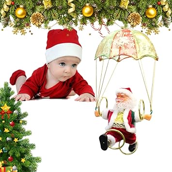 Regali Di Babbo Natale Giochi.Barsku Giocattolo Paracadute Babbo Natale Giocattolo Da Lancio Paracadute Elettrico Rotante A 360 Giocattolo Bambola Di Babbo Natale Regalo Per Bambini Decorazione Domestica Amazon It Giochi E Giocattoli