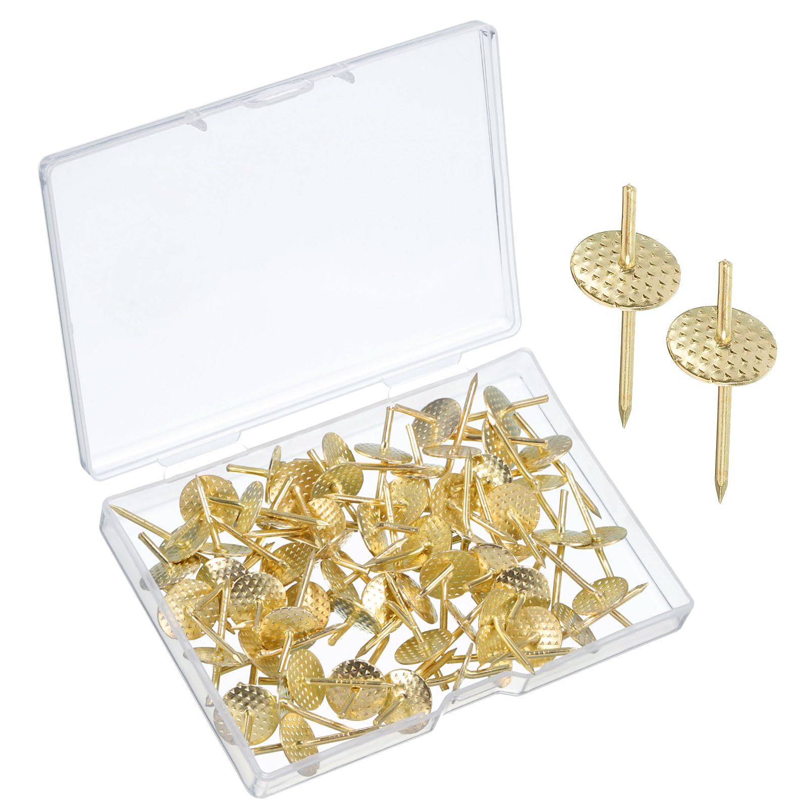 uxcell Picture Hangers, 45pcs 20lbs - Metal Picture Hanging Kit, Nail Hooks for Home Office Hanging Photo Clock Mirror Decorations (Gold)