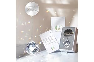 Mooncraftlogy Memorial Gifts for Loss of Loved One, Unique Sympathy Idea, Clear Crystal Ball Grief Suncatcher, Rainbow Bereavement Box for Mom Dad Husband Son Daughter