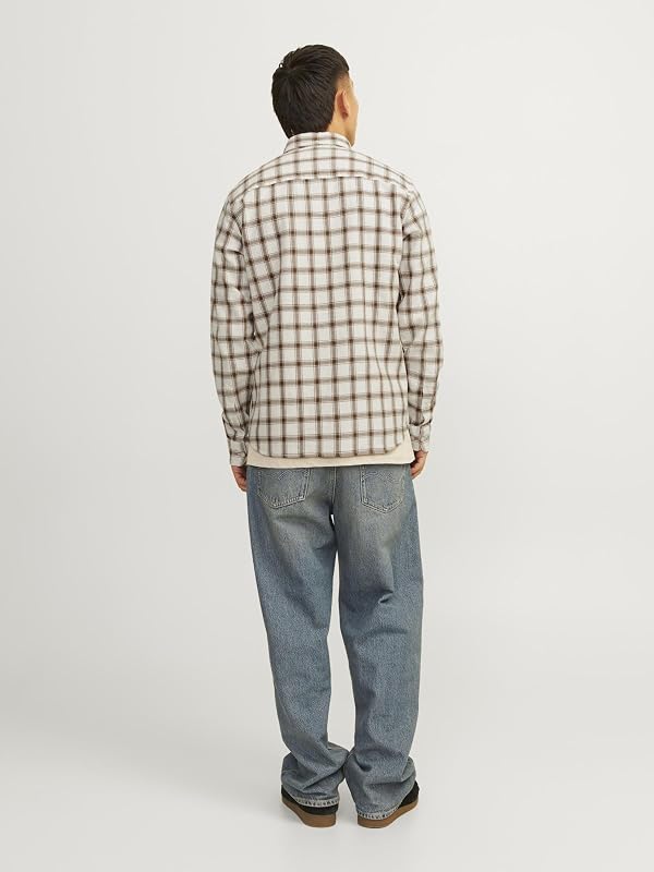 JACK&JONES JPRBLUBROOK Camisa de Estrutura de Quadros L/S SN, Olive Night, S de Homens