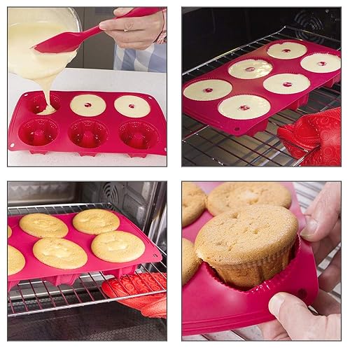 Webake Fancy Fluted Tube Cake Pan Non-stick Silicone Mini Tube
