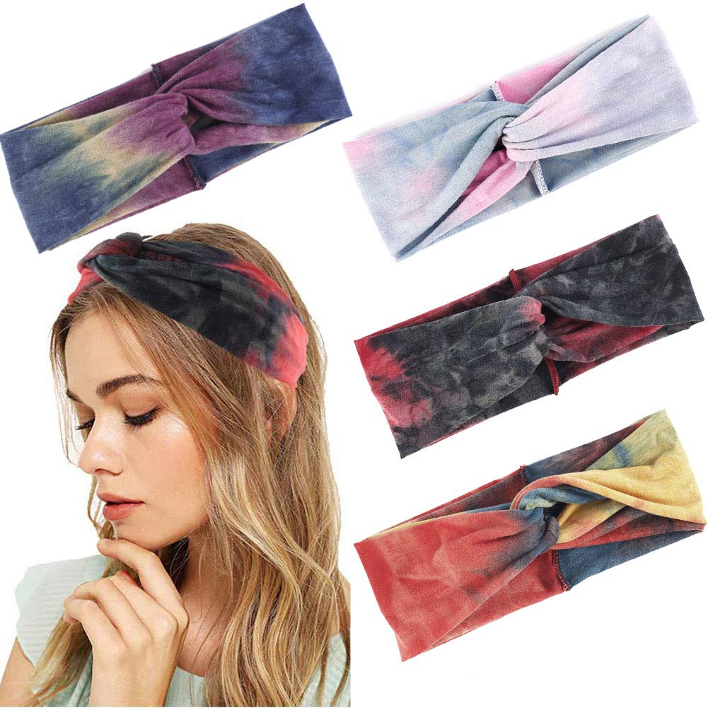 7Pcs Boho Headbands for Women Wide Elastic Headbands Turban Headwraps Bandana Head Wrap Hair Band Yoga Running Twisted Hairband Hair Accessories for Women Girls: Beauty