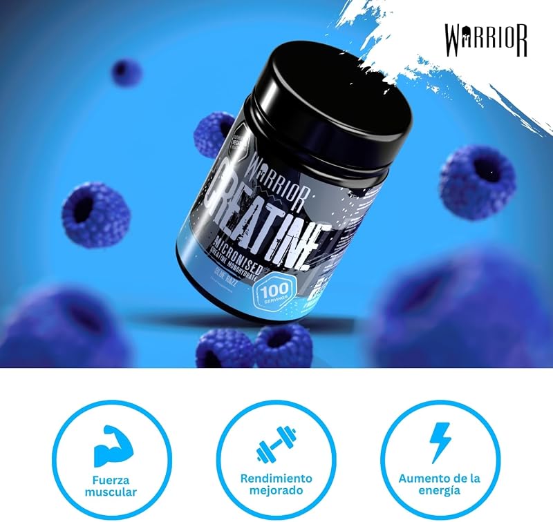 Creatina Monohidrato Polvo 500 g, Vegana – Frambuesa Azul
