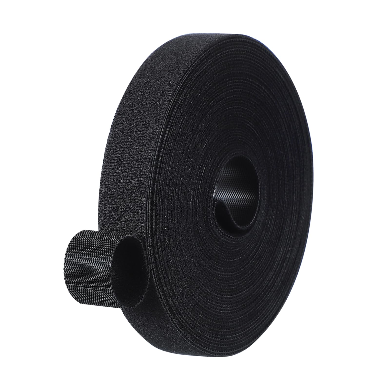 PATIKIL 0.8IN x 33FT Hook and Loop Tape, Double-Sided Nylon Strips Reusable Cable Ties Roll Multi-Purpose Cord Management Tape Wrap Fastener for Home Office, Black