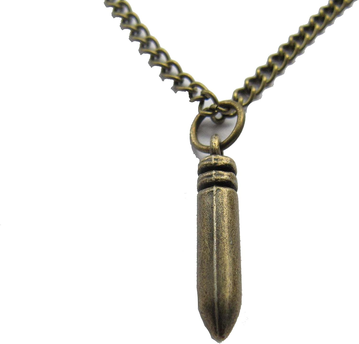Bronze Bullet Necklace, Bullet Charm, Military Necklace