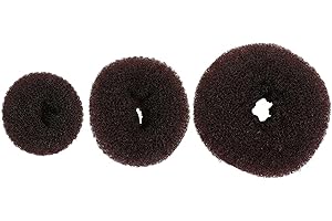 Hair Bun Maker, 3 Pcs Small Medium Large Brown Donuts For Buns, Mesh Hair Styling Accessories Lightweight Flexible Ballerina 