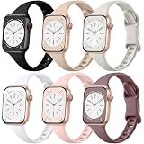 Lerobo Thin Slim Bands Compatible with Apple Watch 40mm 38mm 44mm 45mm 46mm 42mm 41mm 49mm SE iWatch Bands Ultra 3 2 1 Series 11 10 9 8 7 6 5 4 3 2 1 for Women Men, Soft Narrow Sport Strap Wristband