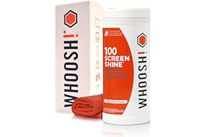 WHOOSH! Screen Shine 100 Count Wipes – Computer Cleaning Wipes for TV, OLED, Laptop, MacBook, Monitor & Eyeglasses, Lint-Free