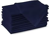 Encasa XO Scotch Blue Cloth Napkins Set of 12 17x17 Cotton Dinner Napkins