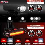 DYZI Bike Light Set USB Rechargeable Front & Back 4 Modes Daylight Sensor view 3