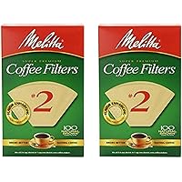 Melitta Cone Coffee Filter #2 - Natural Brown 100 Count (4 Pack)
