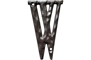 JERRYBABY 5 Inch House Letters, Rustic Cast Iron Metal Home Address Number & Letters/Unique Hammered Look, Letter W