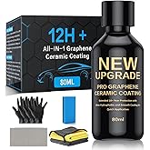 WEYSTOM Graphene Ceramic Coating for Cars (80ML) - 10+ Year Protection, Hydrophobic Shield, Scratch Resistance, Ultimate Car Detailing Kit, High Gloss & Easy Application (DJY-12H)
