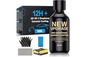 WEYSTOM Graphene Ceramic Coating for Cars (80ML) - 10+ Year Protection, Hydrophobic Shield, Scratch Resistance, Ultimate Car Detailing Kit, High Gloss & Easy Application (DJY-12H)