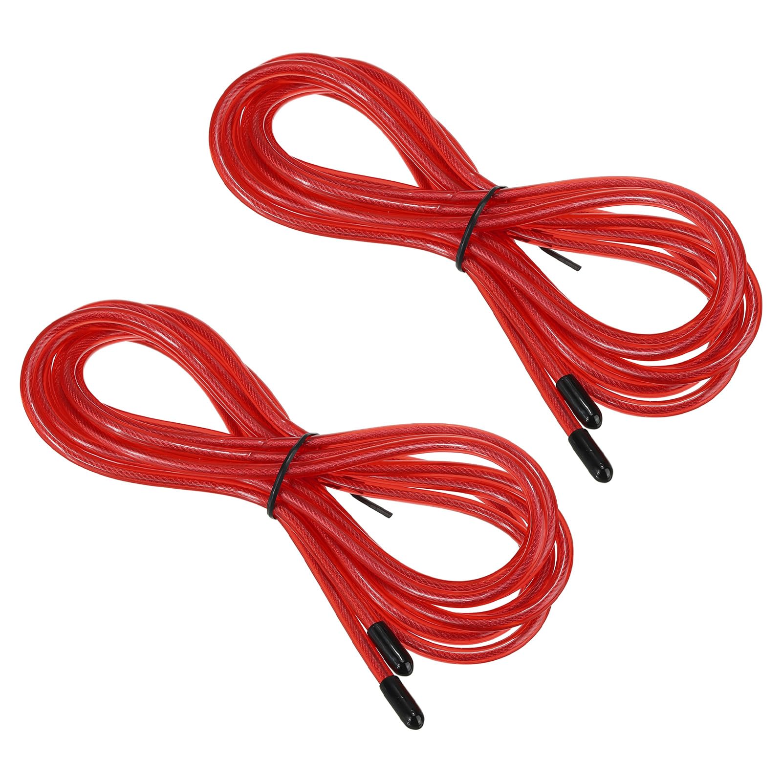 PATIKIL 10Ft Speed Jump Rope Replacement Cable, 2 Pack 4.5mm Professional Skipping Rope Replacement for High-Speed Jump Ropes, Red