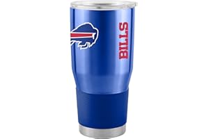 Team Fan Apparel NFL 30oz Gameday Stainless Steel Tumbler, Insulated For Hot & Cold, Slider Lid, Silicone Grip, Officially Licensed (Buffalo Bills - Royal)