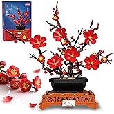 kiothdre Plum Blossom Building Sets for Adults Women- Flowers Bouquet Botanical Collection Blocks Kit, 692PCS Artificial Plum Blossom Plant for Home Office Decor- Gifts for Christmas & Birthday