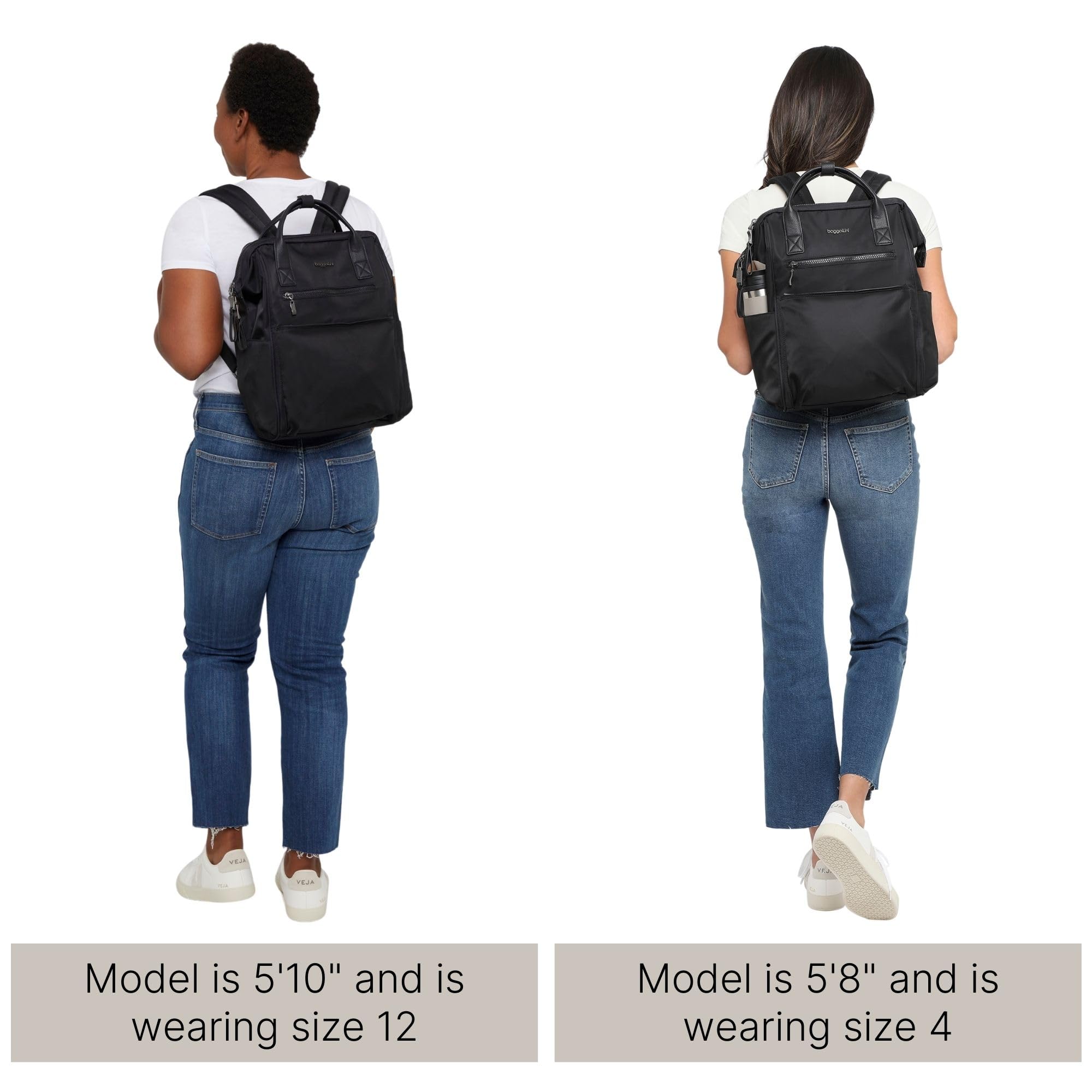 Baggallini Soho Backpack - Travel Laptop Backpack for Women - Lightweight Water-Resistant Luggage Bag, Black