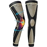 SKDK Copper Full Leg Sleeves Long Compression Leg Sleeve Knee Sleeves Protect Leg for Knee Pain Relief, Workout and Sports