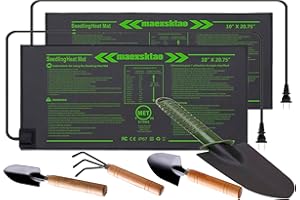 MAEXSKTAO Seedling Heat Mat 10" x 20.75", IP67 Waterproof Hydroponic Heating Mat, Seed Plant Propagation Mat, 2Pack Plant Heating Mat,MET Certified (4 Free Gardening Tools)