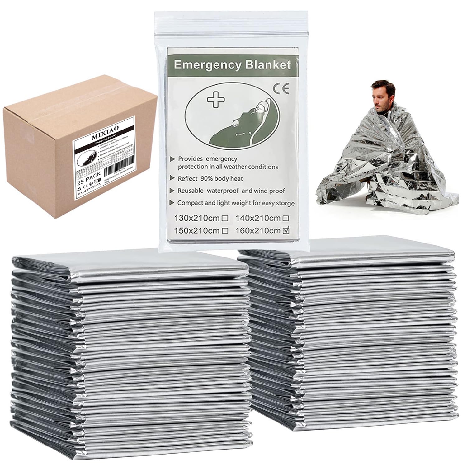 MIXIAO Emergency Foil Thermal Blanket