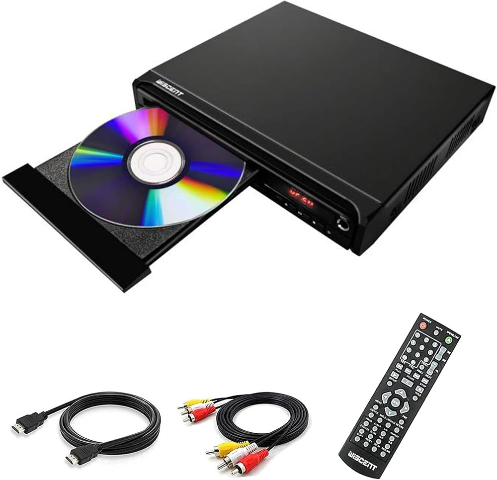 WISCENT All-Region DVD Player with HDMI USB TV Remote (No Blu-ray)
