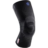 Bauerfeind Sports Knee Support NBA - Officially Licensed Basketball Knee Brace - Relief and Stabilization - Targeted Compression - Lightweight &amp; Durable - Black, Large