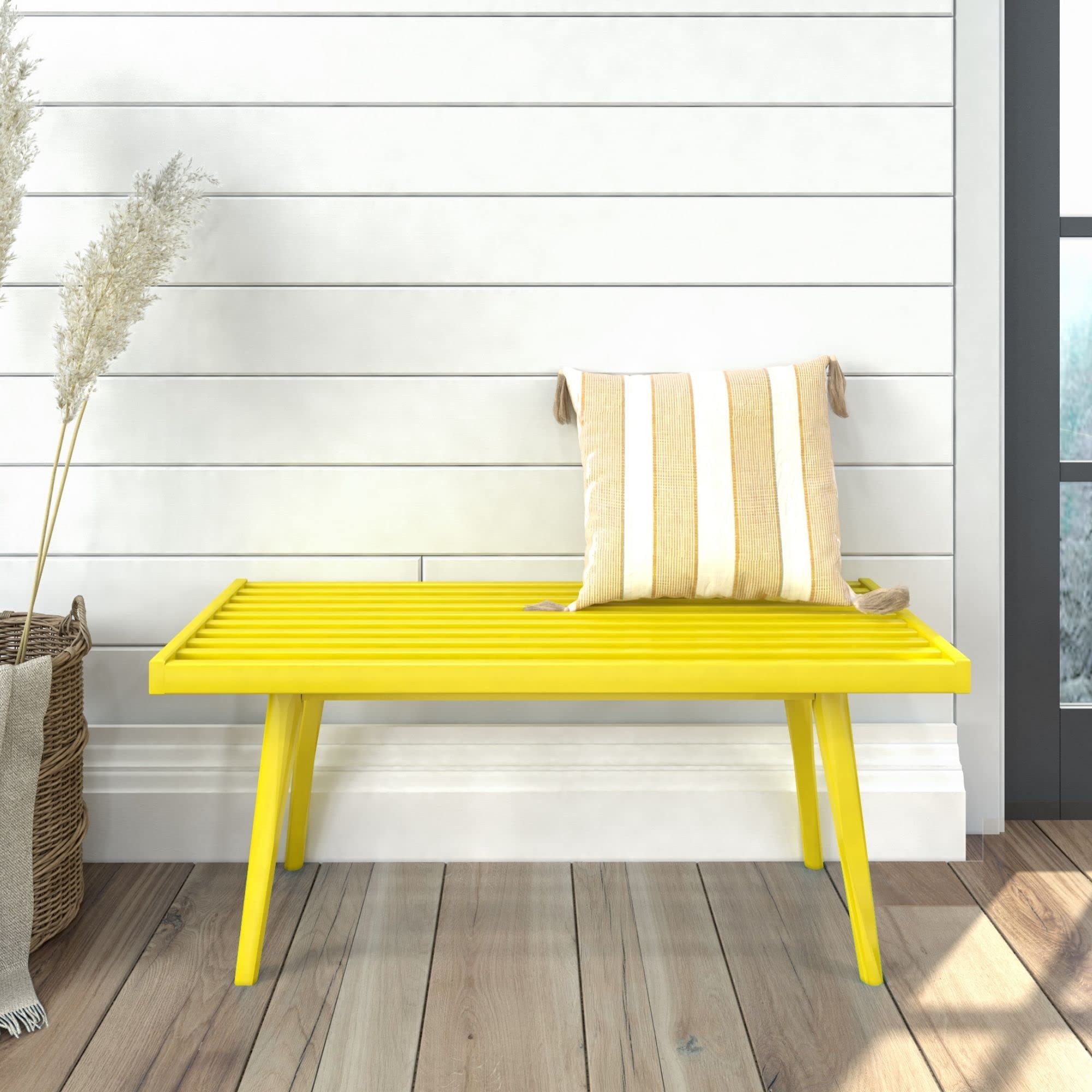 Plank+Beam Entryway Bench, Wooden End of Bed Bench