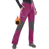 Ewedoos Snow Pants Womens Ski Pants Waterproof Insulate Softshell Fleece Lined Winter Hiking Snowboard Zipper Bottom Leg