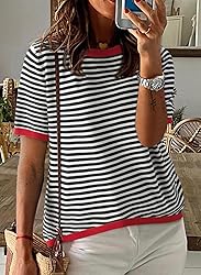 Dokotoo Womens Top Short Sleeve Casual Summer