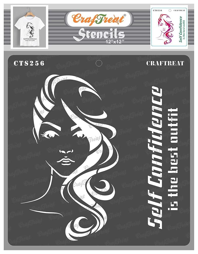 CrafTreat Women Stencil for Wall Painting Home Confident Woman