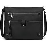 FADEON Large Crossbody Purses for Women Crossbody Bag, Designer Leather Cross Body Purses Multi Pocket Shoulder Bag