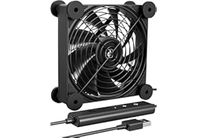 upHere 120mm USB Fan Silent Fan with 4 Adjustable Wind speeds for Computer / PS4 / TV Box/AV Cabinet U3UK1
