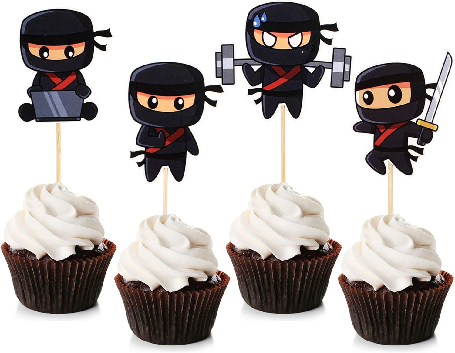 Unimall Ninja Cupcake Toppers Ninja Warrior Cake Picks for Kids Ninja