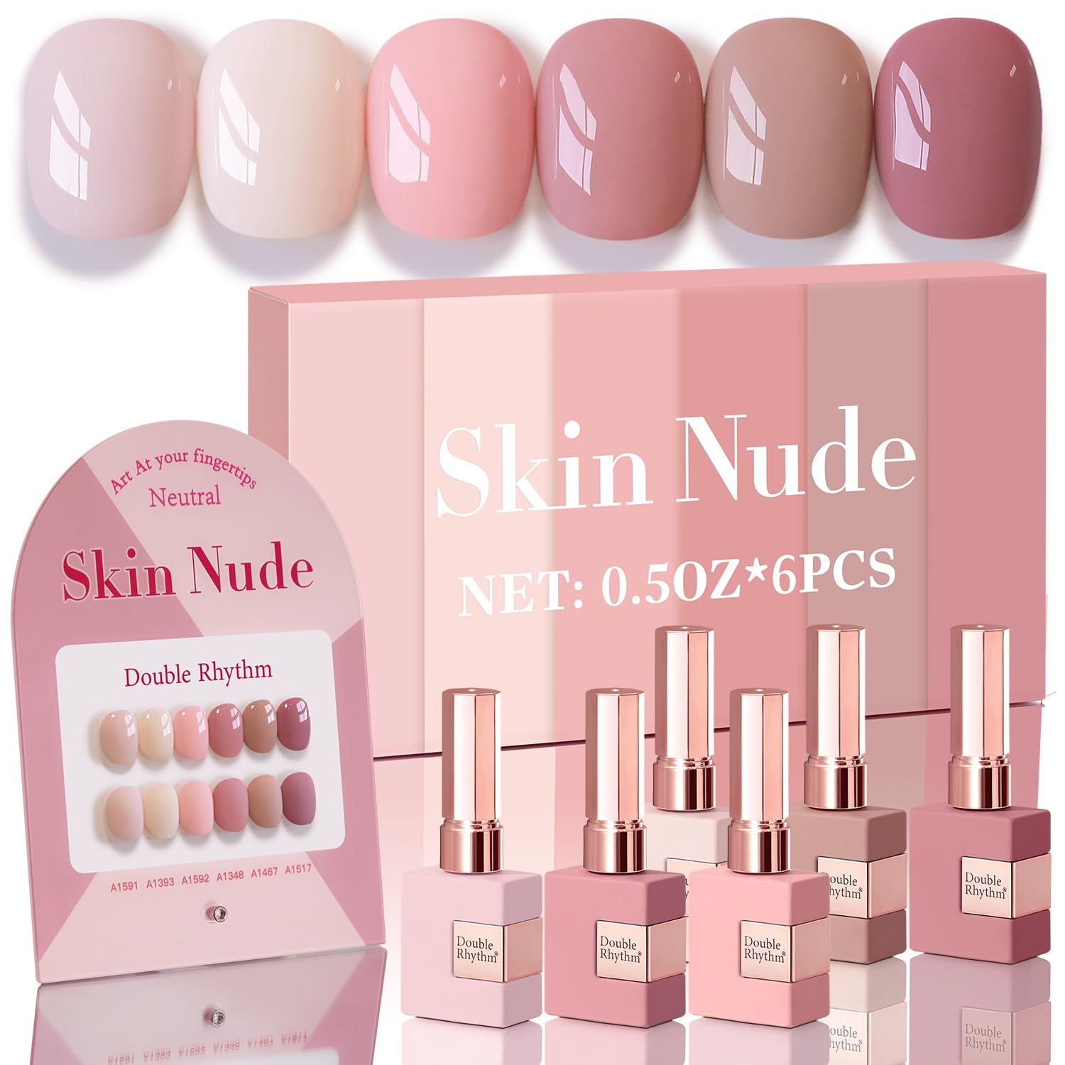Double Rhythm 6 Pcs 15 ML Gel Polish Set Same Color