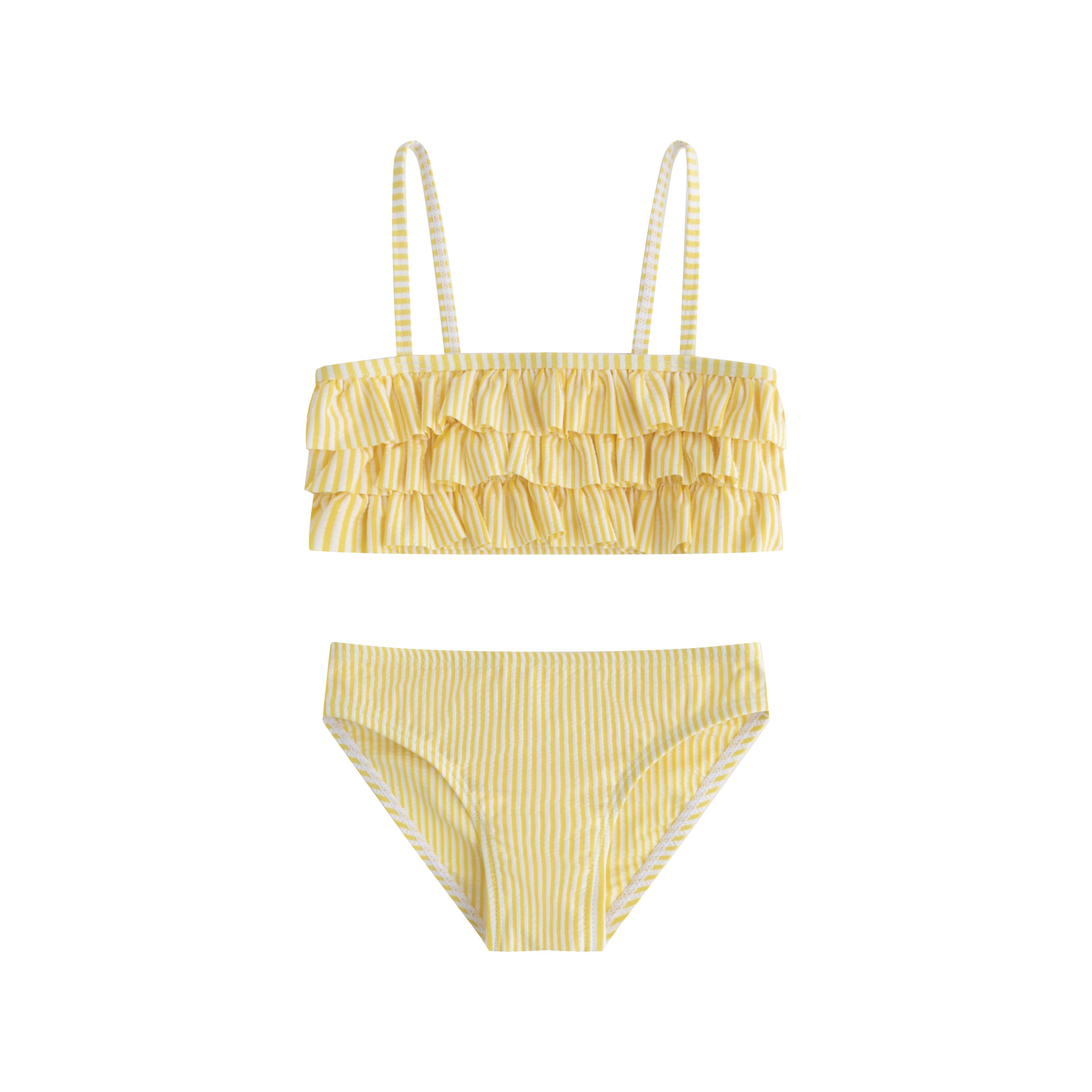 Photo 1 of LIZENS Girls Two Piece Striped Bikini Set Swimwear Flounce Ruffle Trim 2-12Years Beach Bathing Swimsuit ?LG99G03,2-3T Yellow