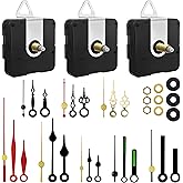 Toughwild 3PCS Clock Mechanism Kit, Quartz Clock Movement Replacement | Battery Clock Replacement Mechanism with 8 Pairs of Short Clock Hands, DIY Repair Parts, Total Shaft Length 16/20/23mm