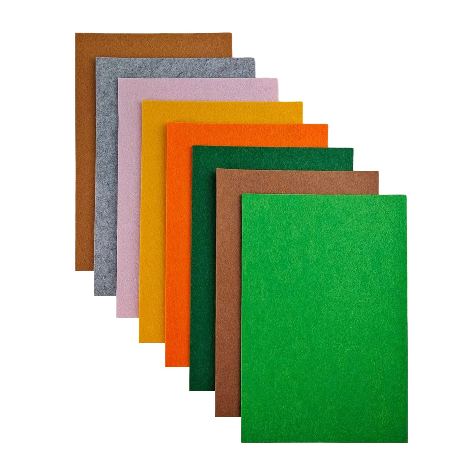 Jtnohx Stiff Felt Fabric for Crafts, 2mm Thick Colour Felt Sheets, 8 Pcs 20x30cm Craft Fabric for Sewing & DIY Projects (Yellow Brown Series)