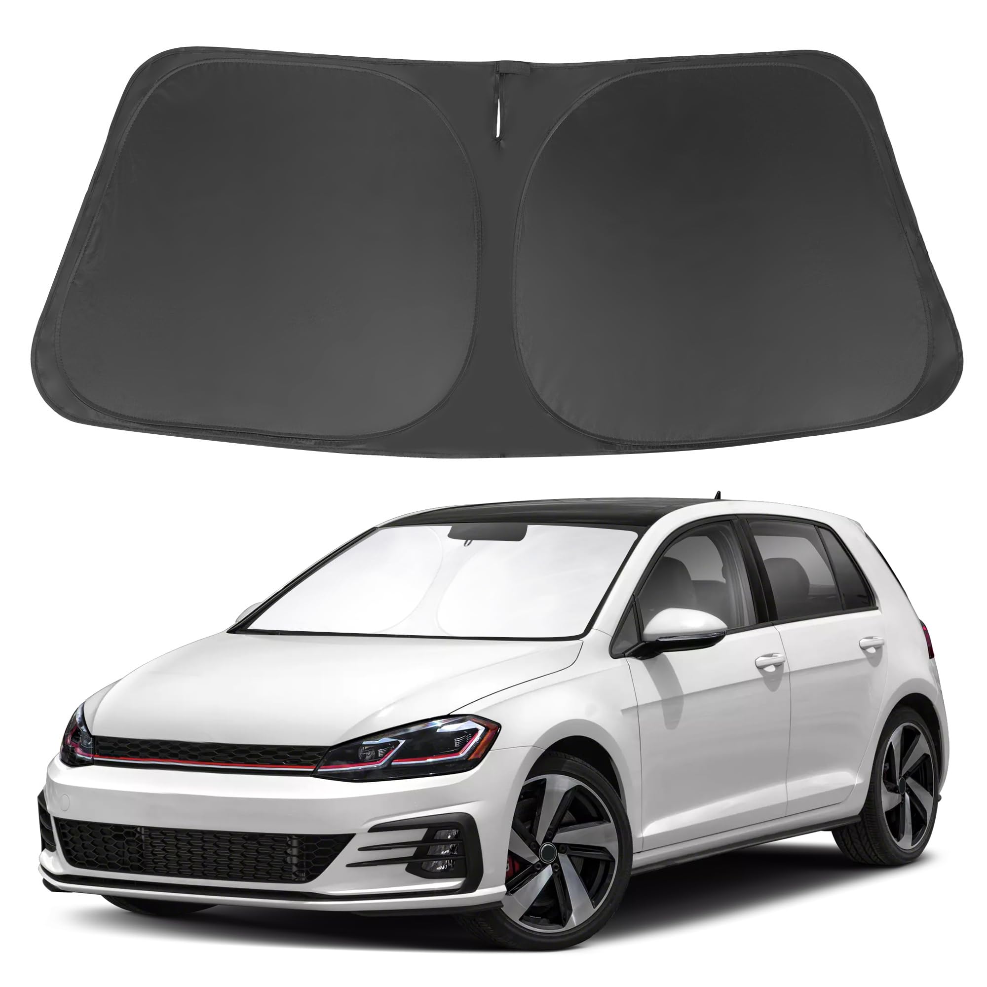 Photo 1 of Windshield SunSshade Compatible with 2015-2021 Volkswagen Golf GTI e-Golf VW Golf R 4 Door Hatchback Accessories Sunshade Sun Visor Protector Keeps Car Cool